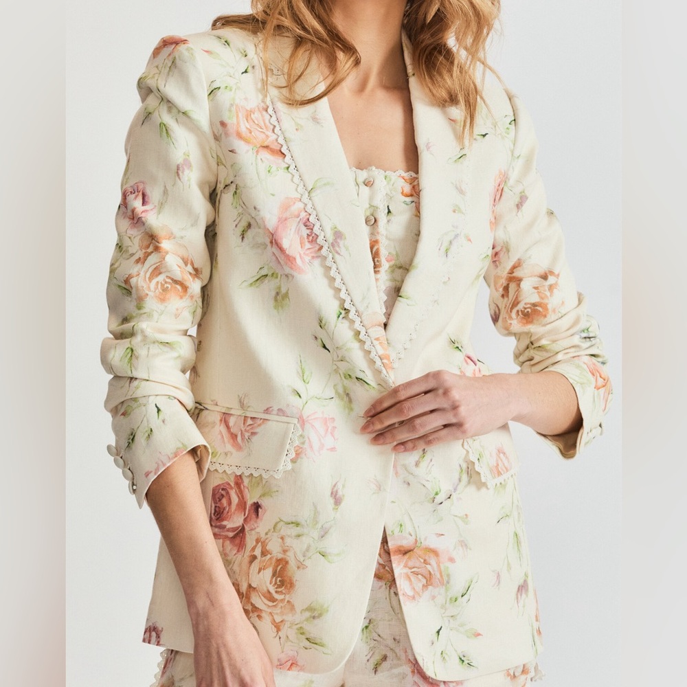 Ofra Floral Linen Blazer